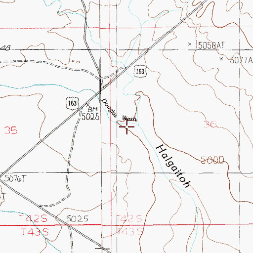 Topographic Map of Douglas Wash, UT