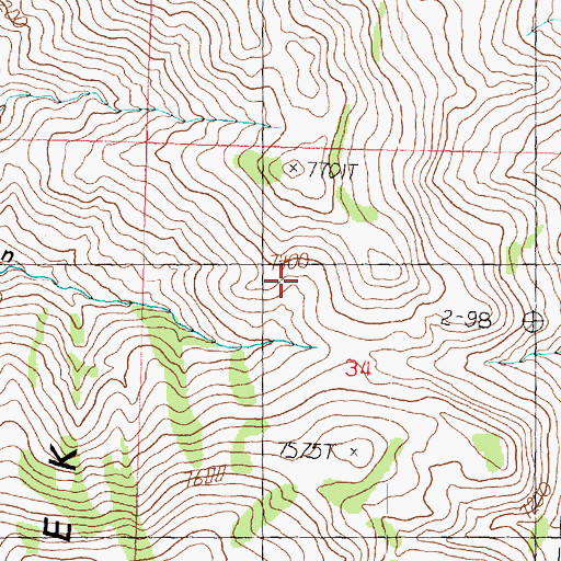 Topographic Map of Dove Creek Mountains, UT