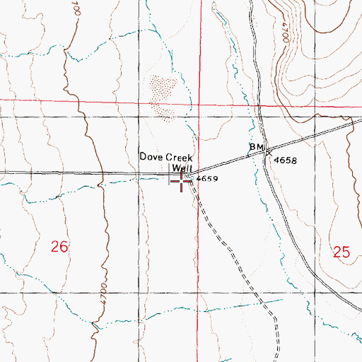 Topographic Map of Dove Creek Well, UT