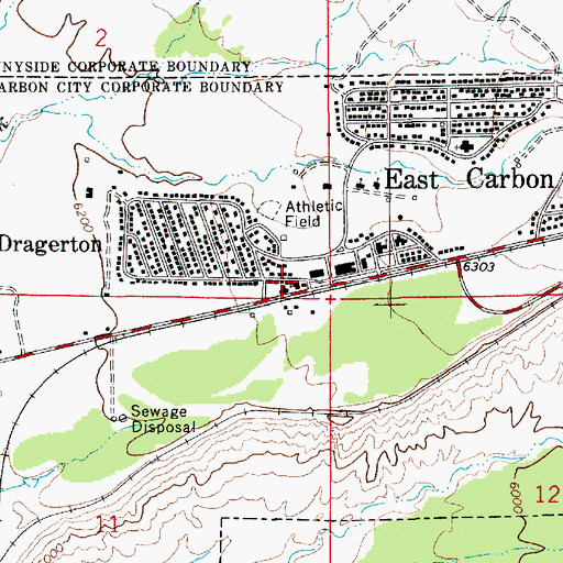 Topographic Map of Dragerton, UT