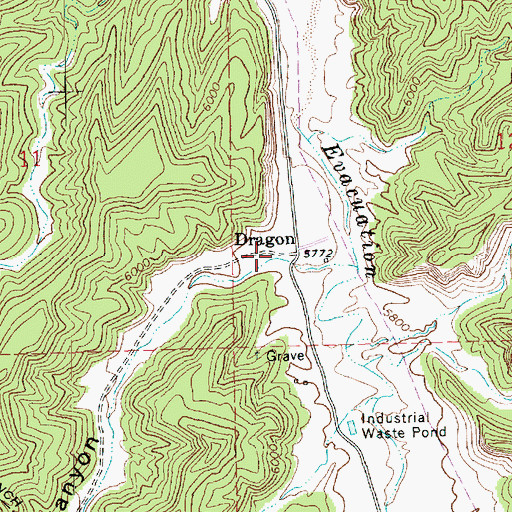 Topographic Map of Dragon Canyon, UT