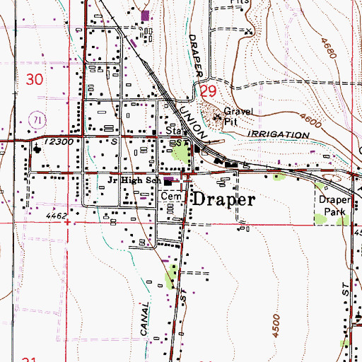 Topographic Map of Draper, UT