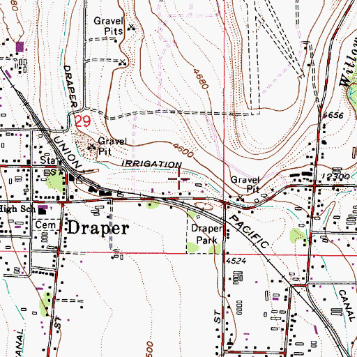 Topographic Map of Draper Irrigation Canal, UT