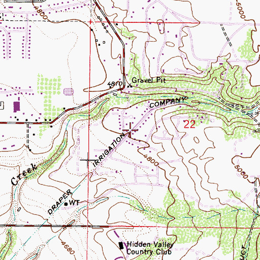 Topographic Map of Draper Irrigation Company Ditch, UT