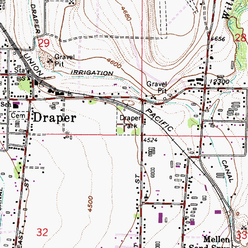 Topographic Map of Draper Park, UT