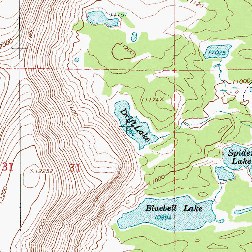 Topographic Map of Drift Lake, UT