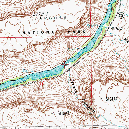 Topographic Map of Drinks Canyon, UT