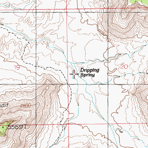 Topographic Map of Dripping Spring, UT