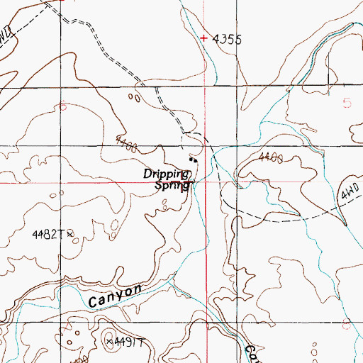 Topographic Map of Dripping Spring, UT