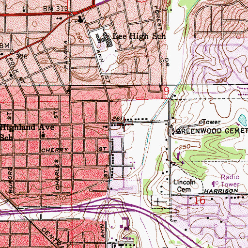 Topographic Map of New Hope Primitive Baptist Church, AL