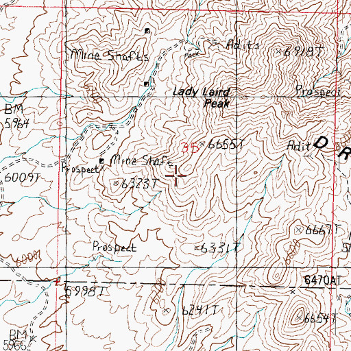 Topographic Map of Detroit Mountains, UT