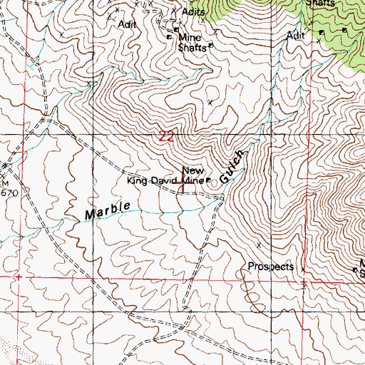 Topographic Map of Drum Shaft, UT
