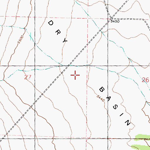 Topographic Map of Dry Basin, UT