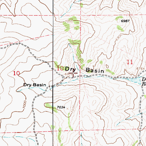 Topographic Map of Dry Basin, UT