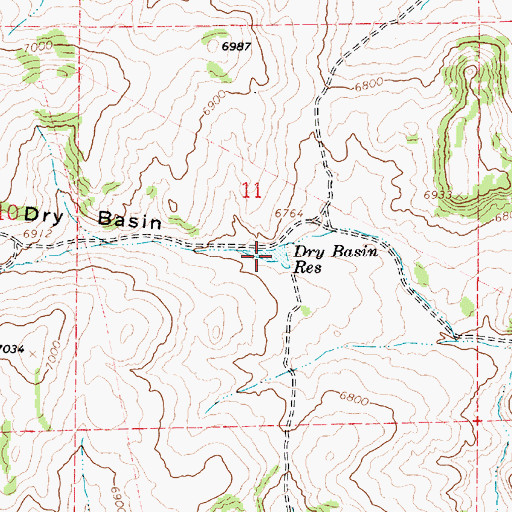 Topographic Map of Dry Basin Reservoir, UT