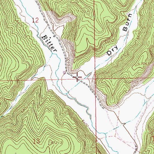 Topographic Map of Dry Burn Canyon, UT