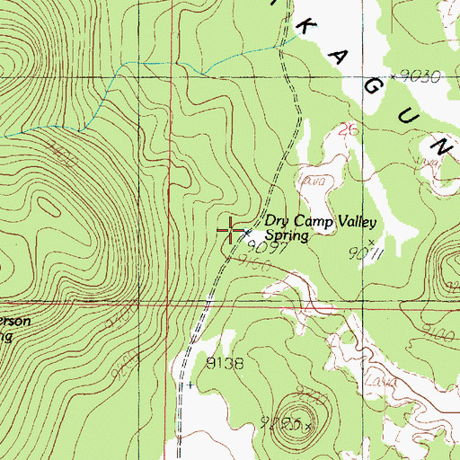 Topographic Map of Dry Camp Valley Spring, UT