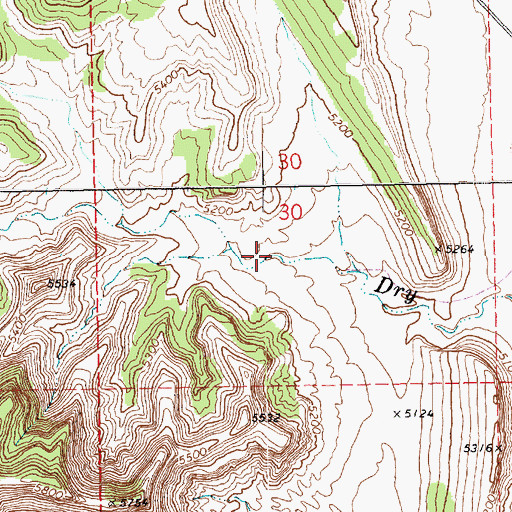 Topographic Map of Dry Canyon, UT