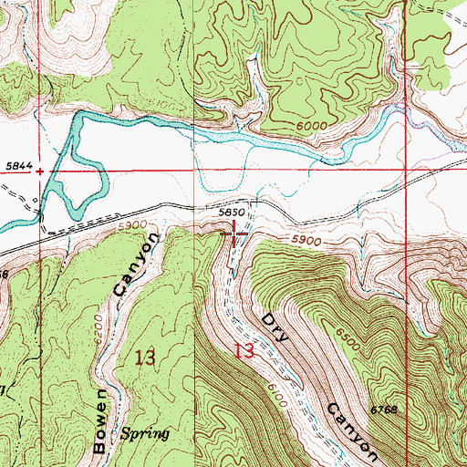 Topographic Map of Dry Canyon, UT