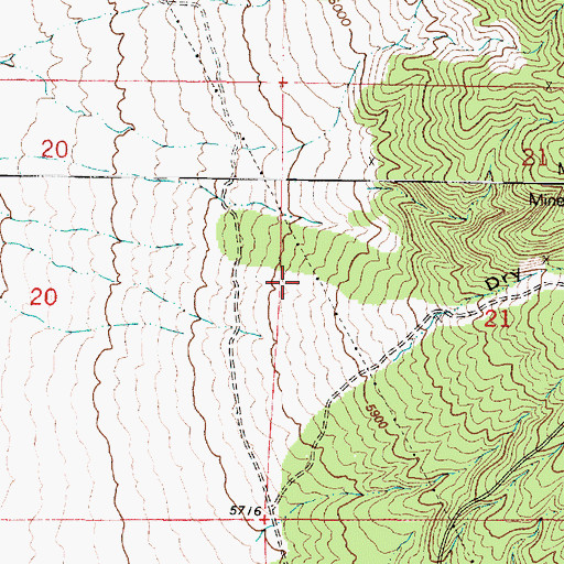 Topographic Map of Dry Canyon, UT