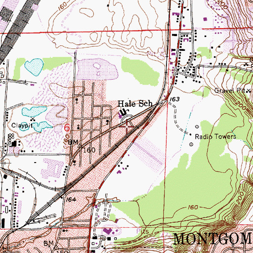 Topographic Map of New Town Church of Christ, AL