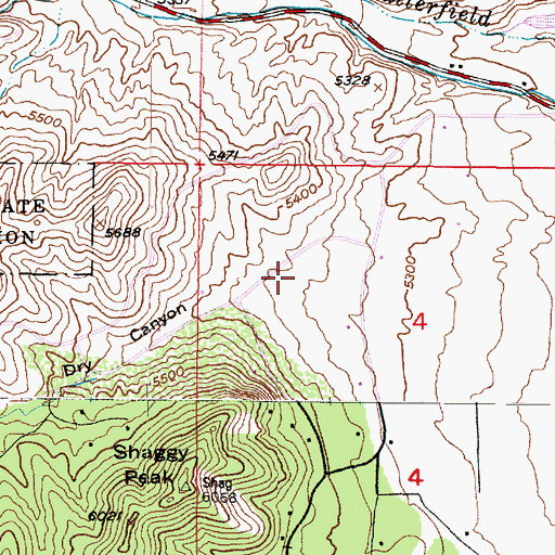 Topographic Map of Dry Canyon, UT