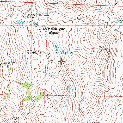 Topographic Map of Dry Canyon Basin, UT