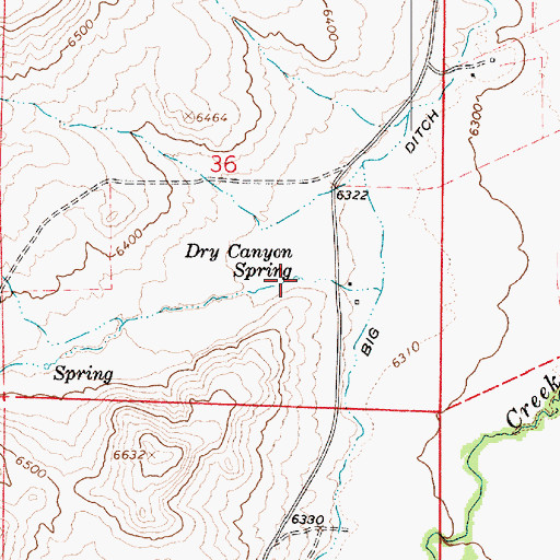 Topographic Map of Dry Canyon Spring, UT