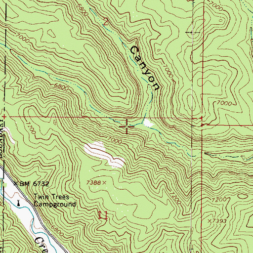 Topographic Map of Dry Fork, UT