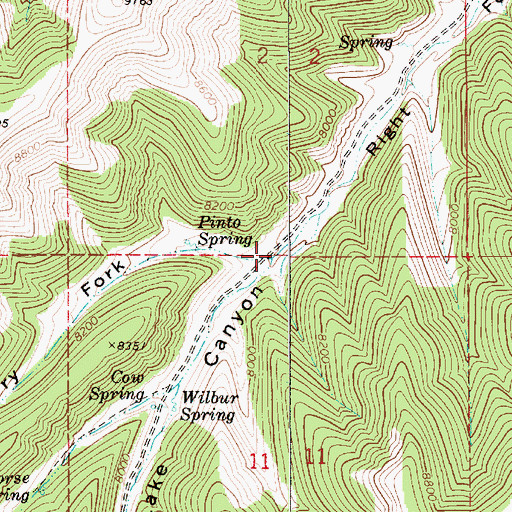 Topographic Map of Dry Fork, UT