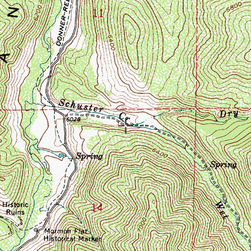 Topographic Map of Schuster Creek, UT