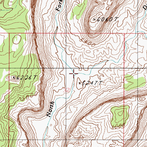 Topographic Map of Dry Fork, UT