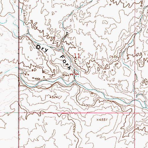 Topographic Map of Dry Fork Coyote Gulch, UT