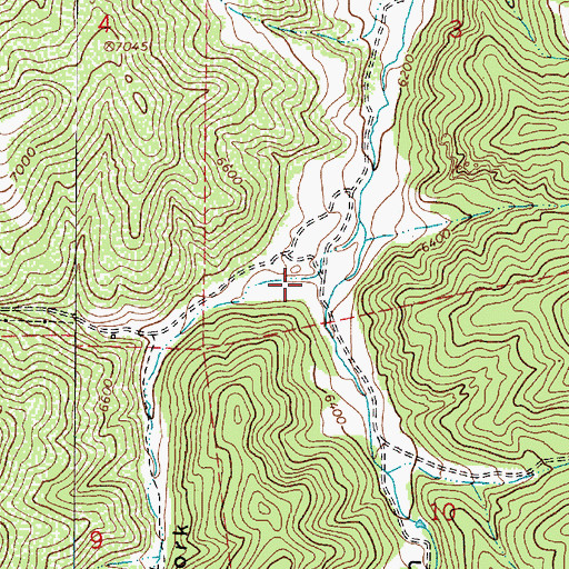 Topographic Map of Dry Fork Franklin Canyon, UT