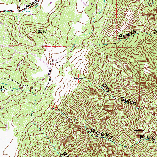 Topographic Map of Dry Gulch, UT