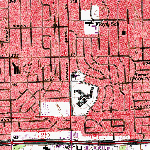 Topographic Map of Normandale Baptist Church, AL