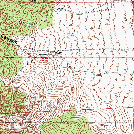 Topographic Map of Dry Herd Canyon, UT