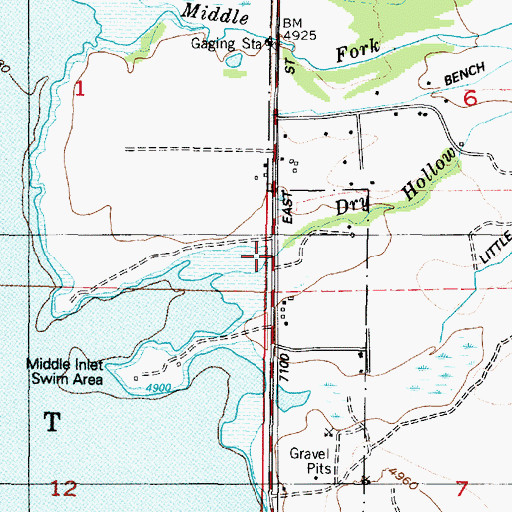 Topographic Map of Dry Hollow Creek, UT