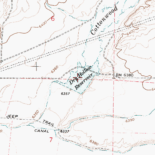 Topographic Map of Dry Hollow Reservoir, UT