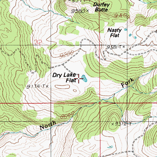 Topographic Map of Dry Lake Flat, UT