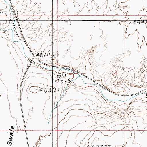 Topographic Map of Dry Lake Swale, UT