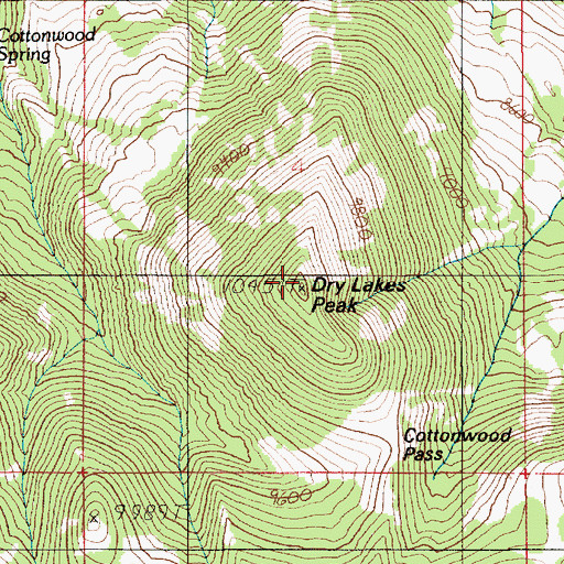Topographic Map of Dry Lakes Peak, UT