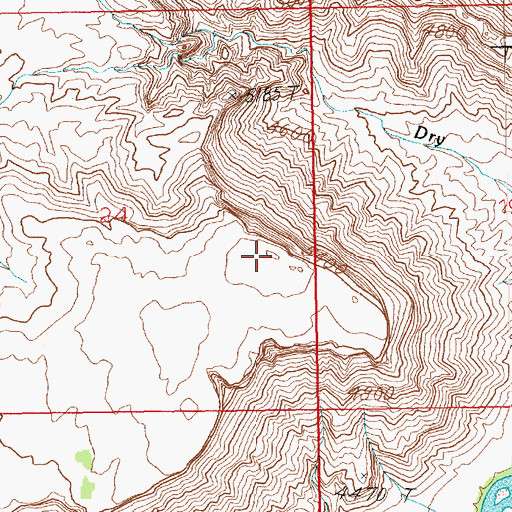 Topographic Map of Dry Mesa, UT