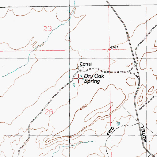 Topographic Map of Dry Oak Spring, UT