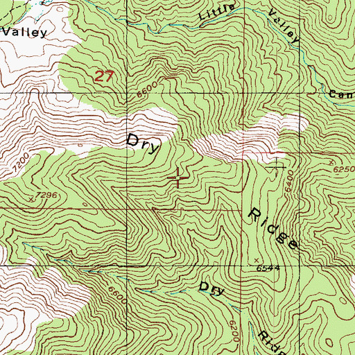 Topographic Map of Dry Ridge, UT