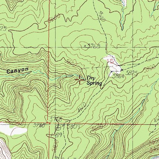 Topographic Map of Dry Spring, UT