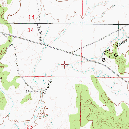 Topographic Map of Dry Valley Creek, UT