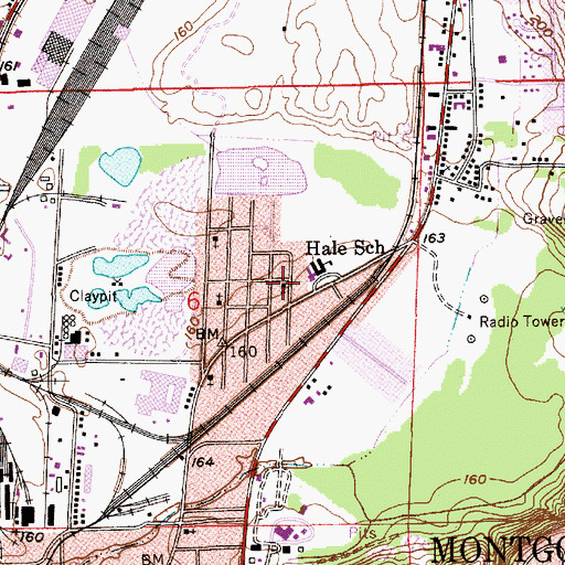 Topographic Map of North Montgomery Baptist Church, AL