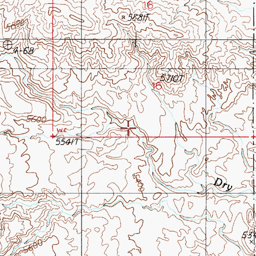 Topographic Map of Dry Wash, UT