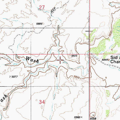 Topographic Map of Dry Wash, UT